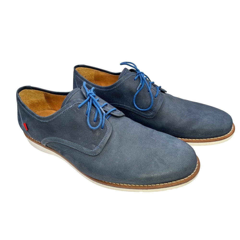 Marc Joseph New York Mens Navy Blue Leather Oxford Derby Shoes Size 13
